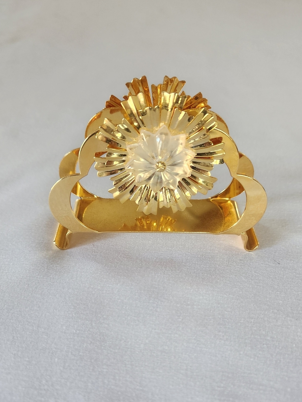 Vintage Gold Tone Metal Starburst Napkin Holder